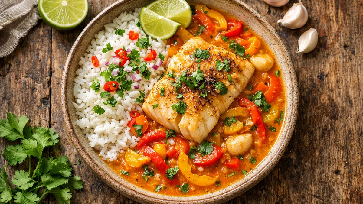 Moqueca brésilienne au lieu & lait de coco