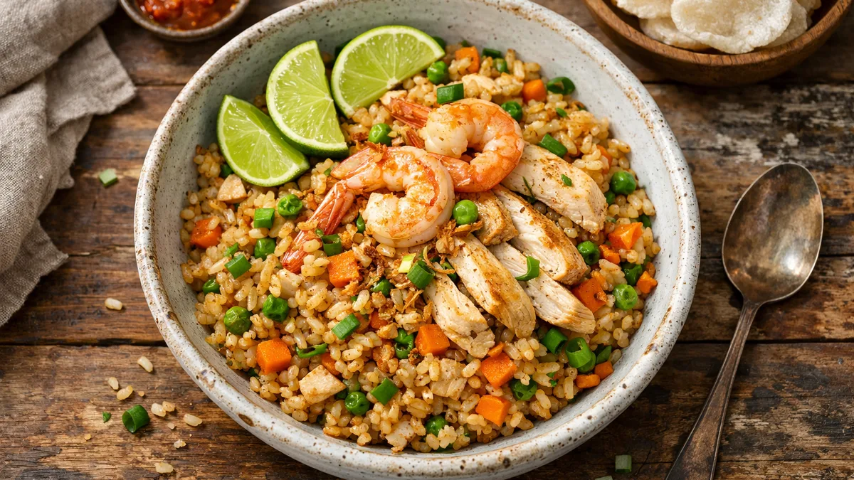 Nasi goreng : riz frit indonésien