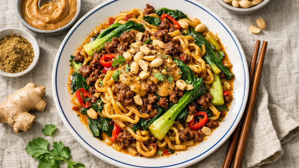 Nouilles épicées au bœuf façon Dan Dan
