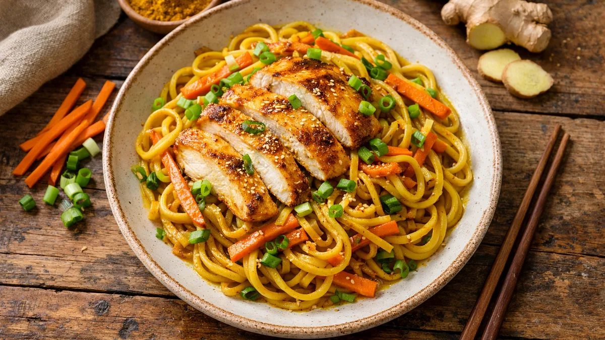 One pot de nouilles, poulet & curry