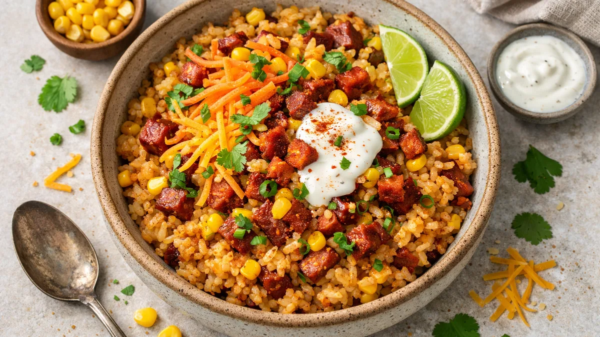 One pot Tex-Mex : chorizo, riz & cheddar