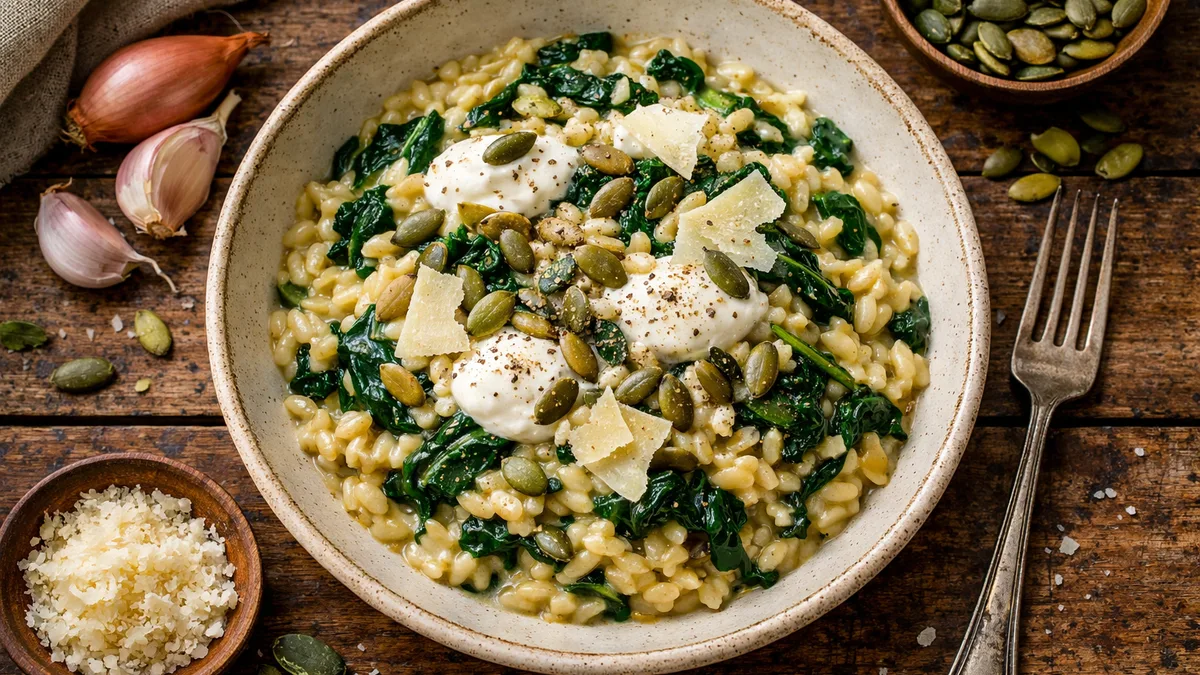 Orzotto épinards & parmigiano reggiano AOP