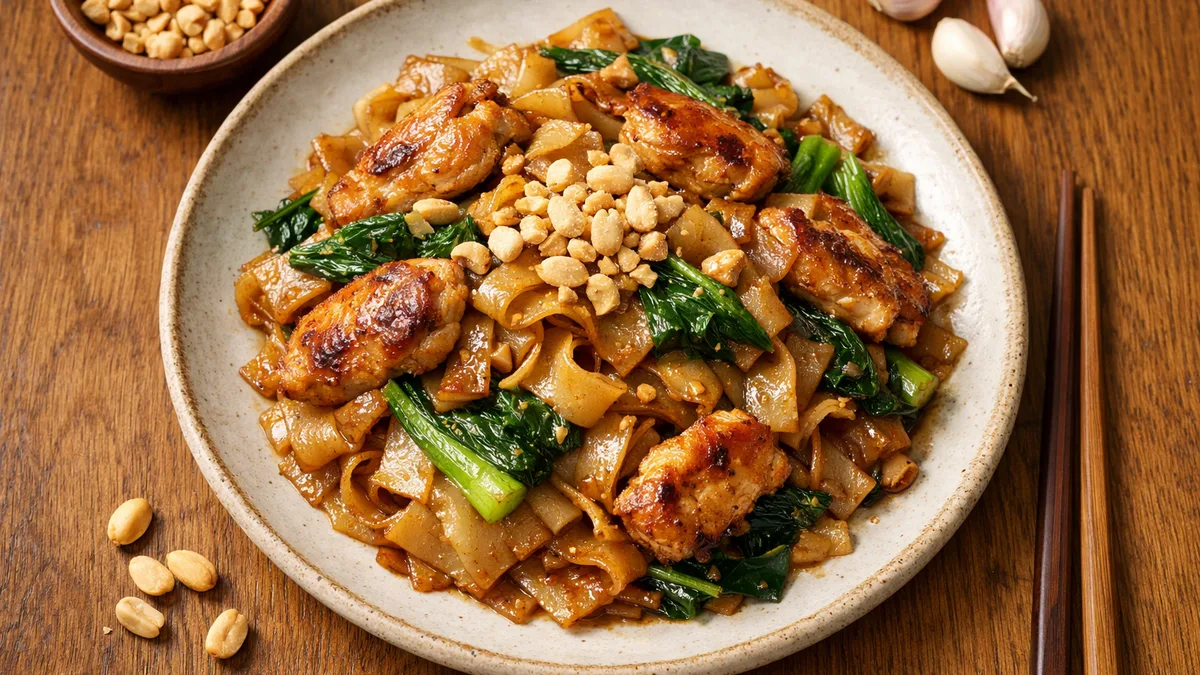 Pad see ew : nouilles de riz sautées à la thaï