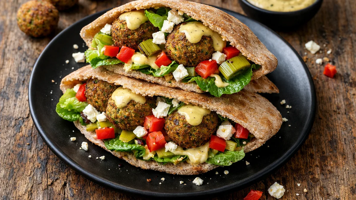 Pitas aux falafels et sauce yazzara