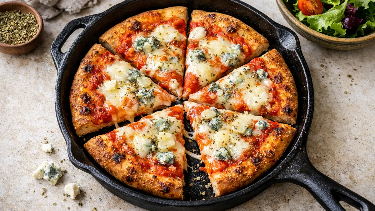Pizza 3 fromages : mozza, bleu & pecorino