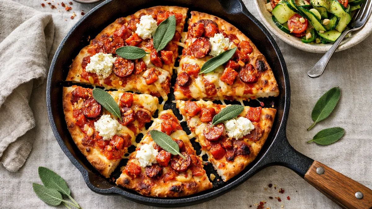 Pizza naan Diavola au chorizo & ricotta