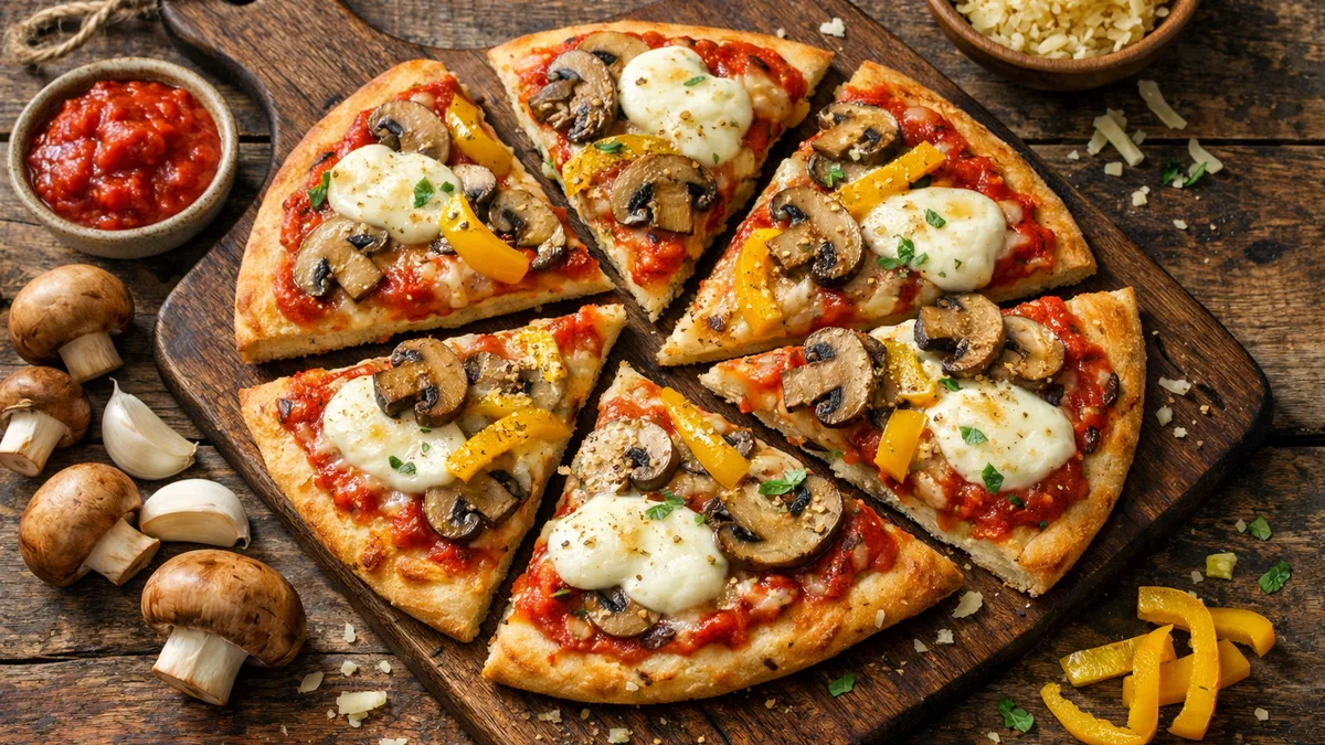 Pizza sur pain plat & mozzarella di Bufala