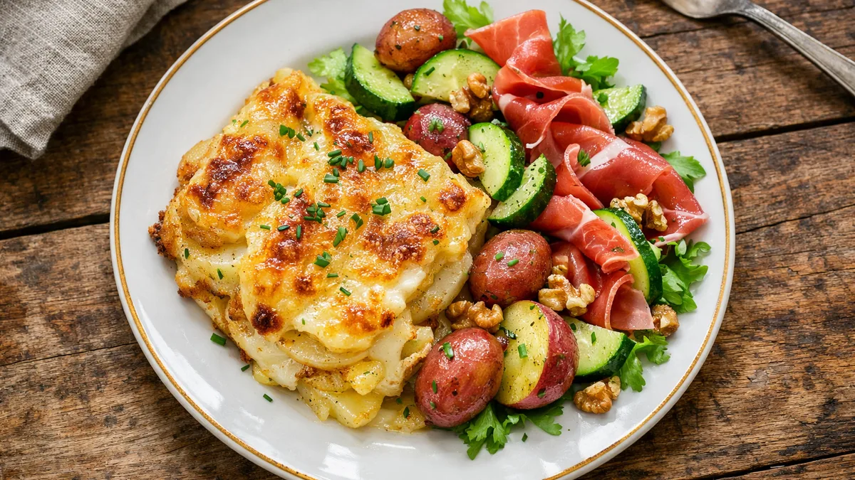 Pommes de terre gratinées au fromage à raclette