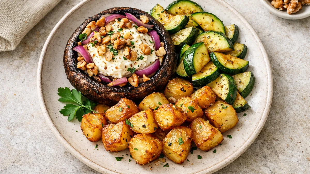 Portobello au fromage de chèvre cuit au four