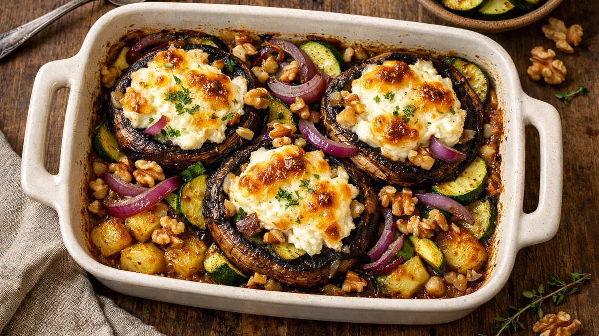 Portobello gratiné au fromage de chèvre