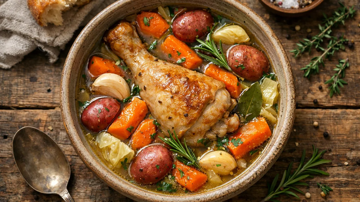 Potée de poulet aux légumes d'hiver