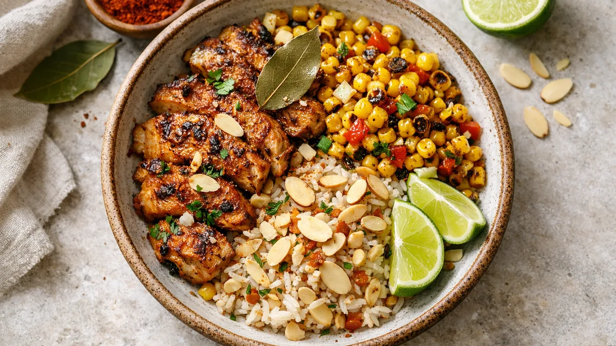 Poulet mariné à la mexicaine & maïs rôti