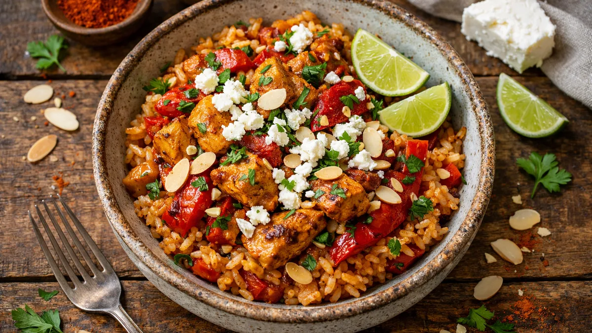 Poulet à la mexicaine & poivron rôti