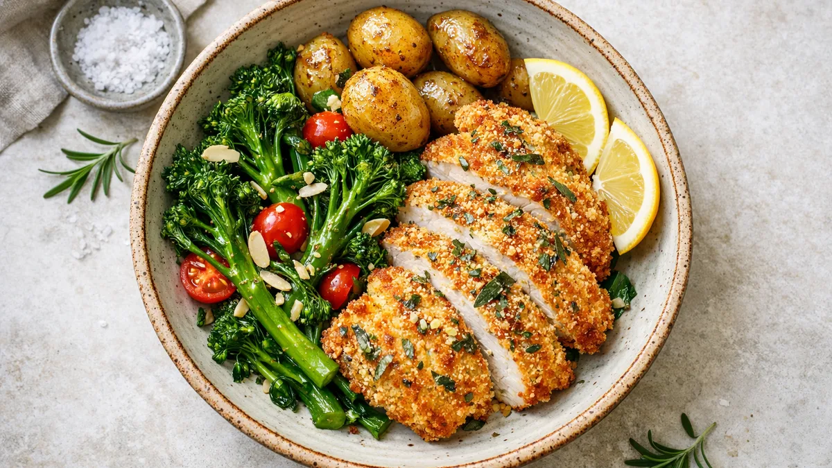 Poulet pané à la sauge & au romarin
