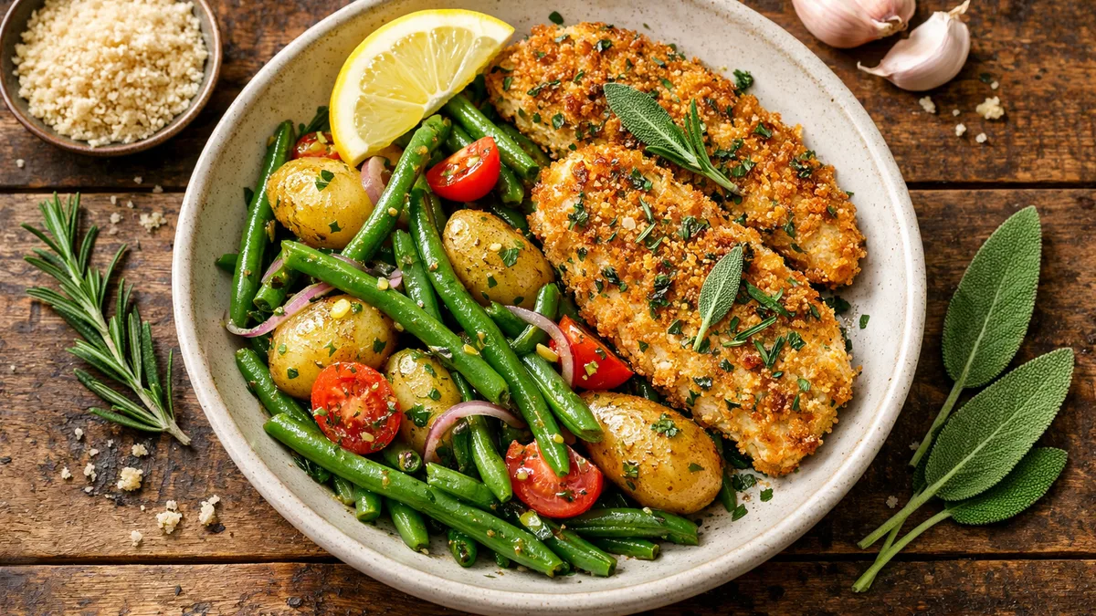 Poulet pané à la sauge & au romarin