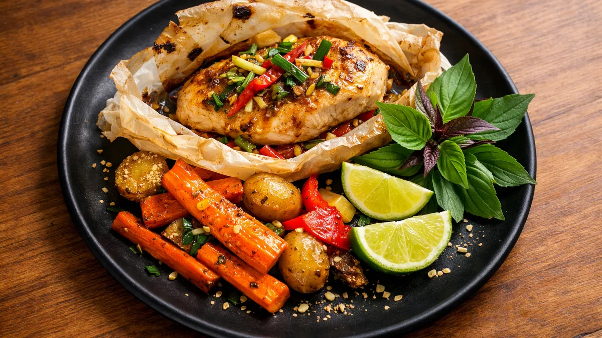 Poulet en papillote à la thaïlandaise