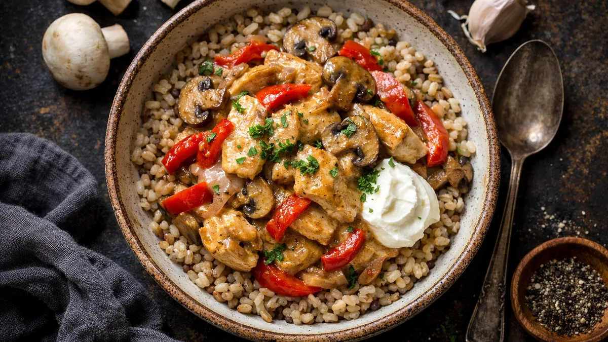 Poulet à la sauce Stroganoff