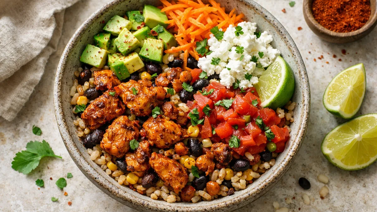 Poulet tex-mex & haricots noirs