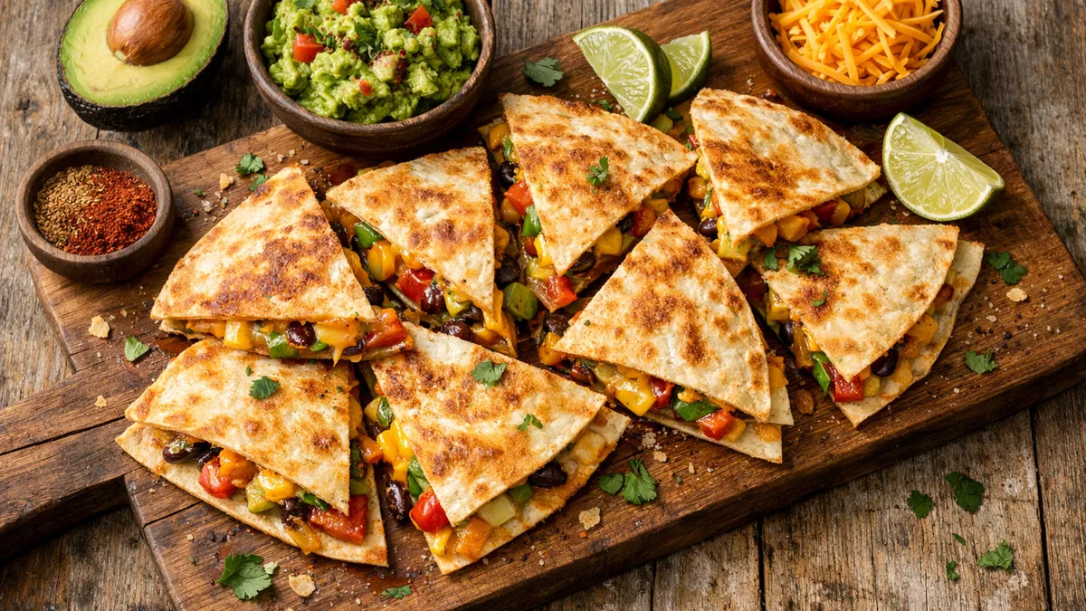 Quesadillas veggie & guacamole maison