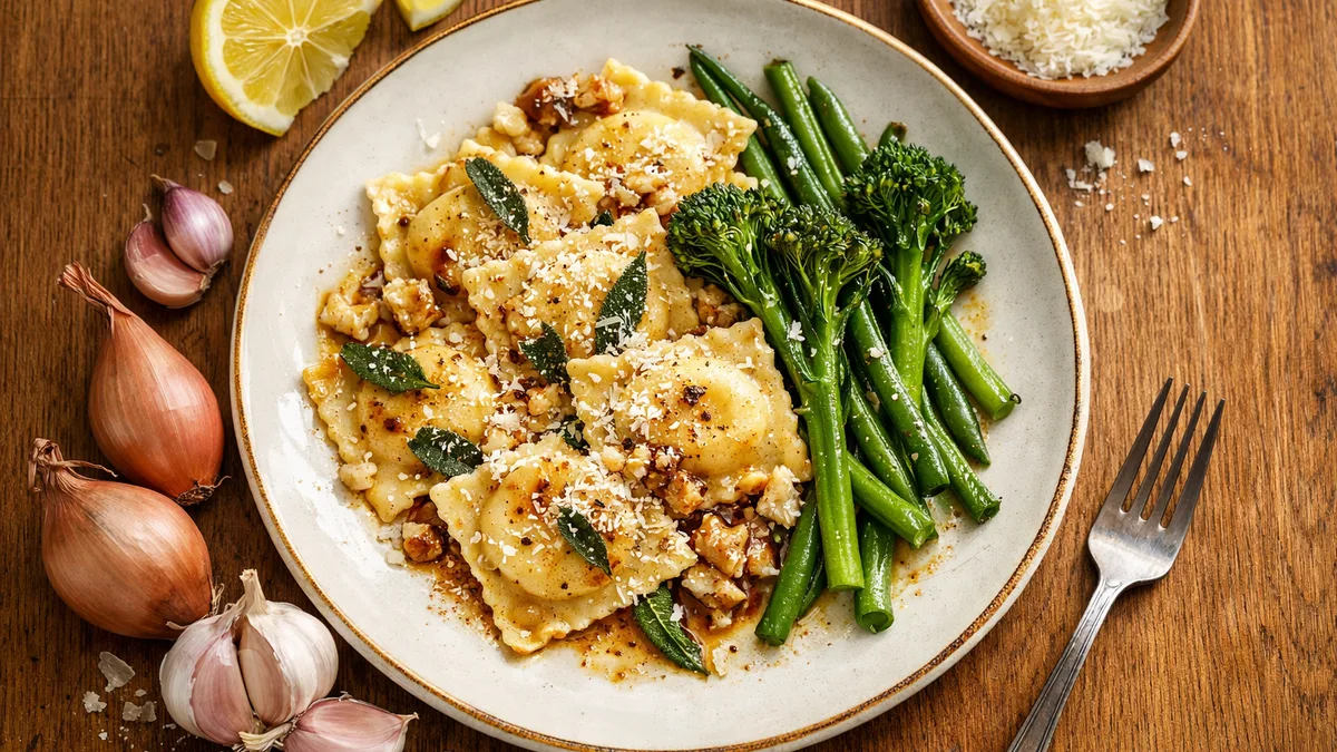 Ravioli frais au chou-fleur & au beurre noisette