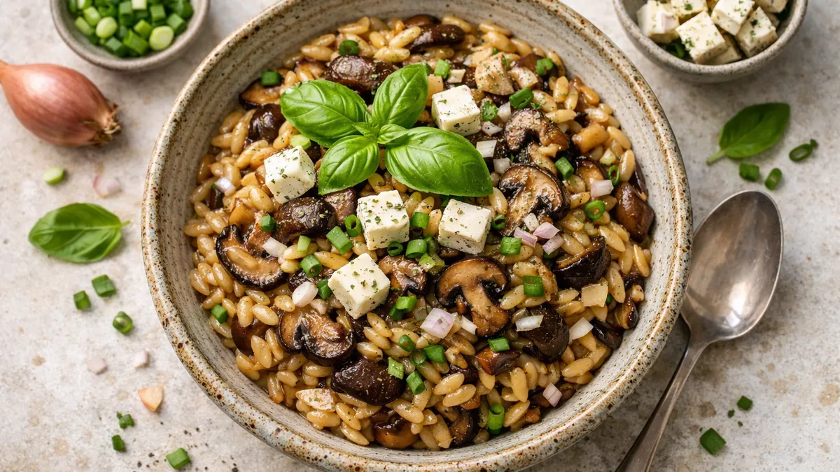 Risotto d 'orzo aux champignons