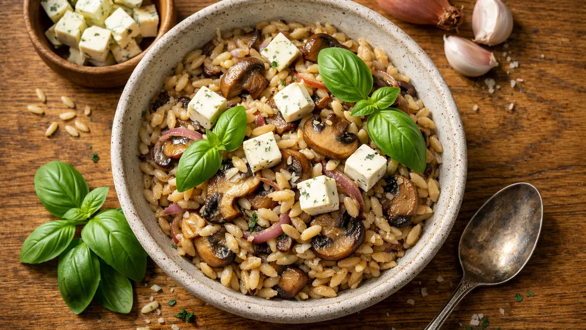 Risotto d'orzo aux champignons