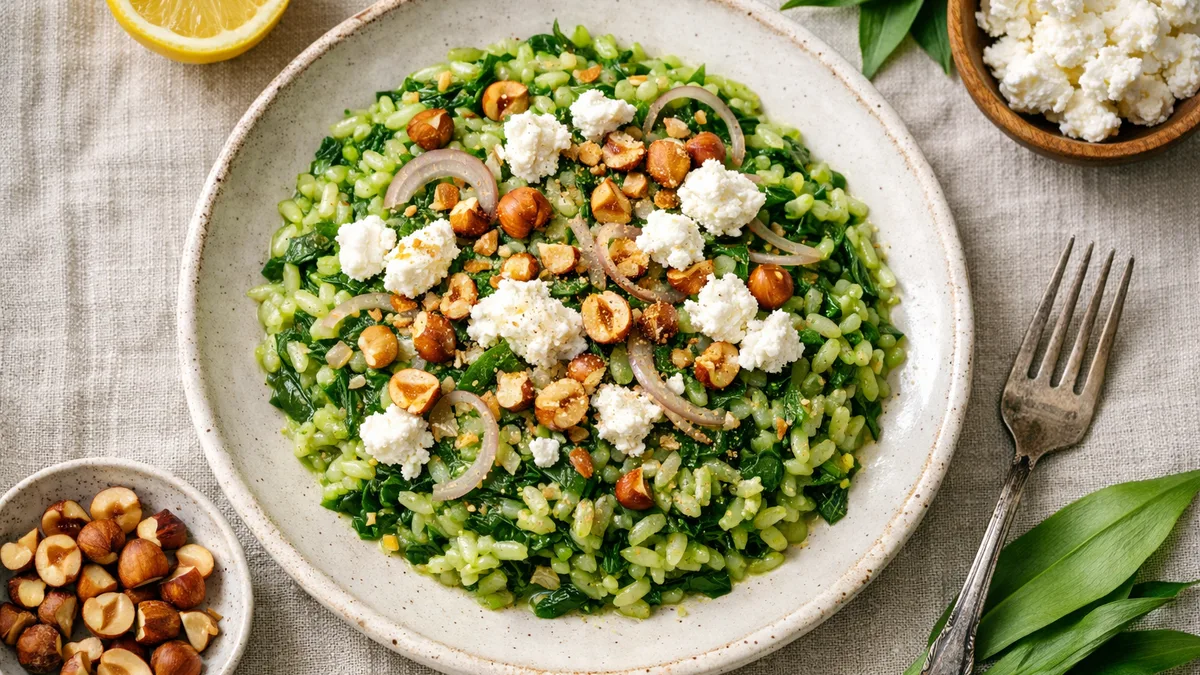 Risotto rapide de Caméléone à l’ail des ours