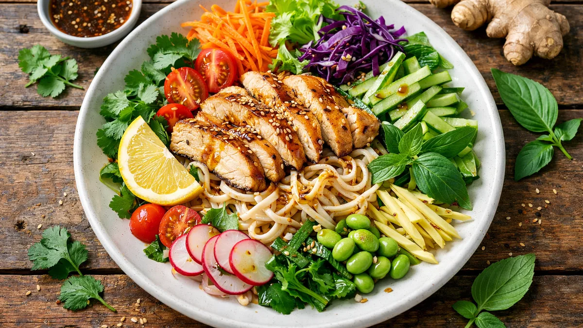 Salade aromatique de nouilles & poulet