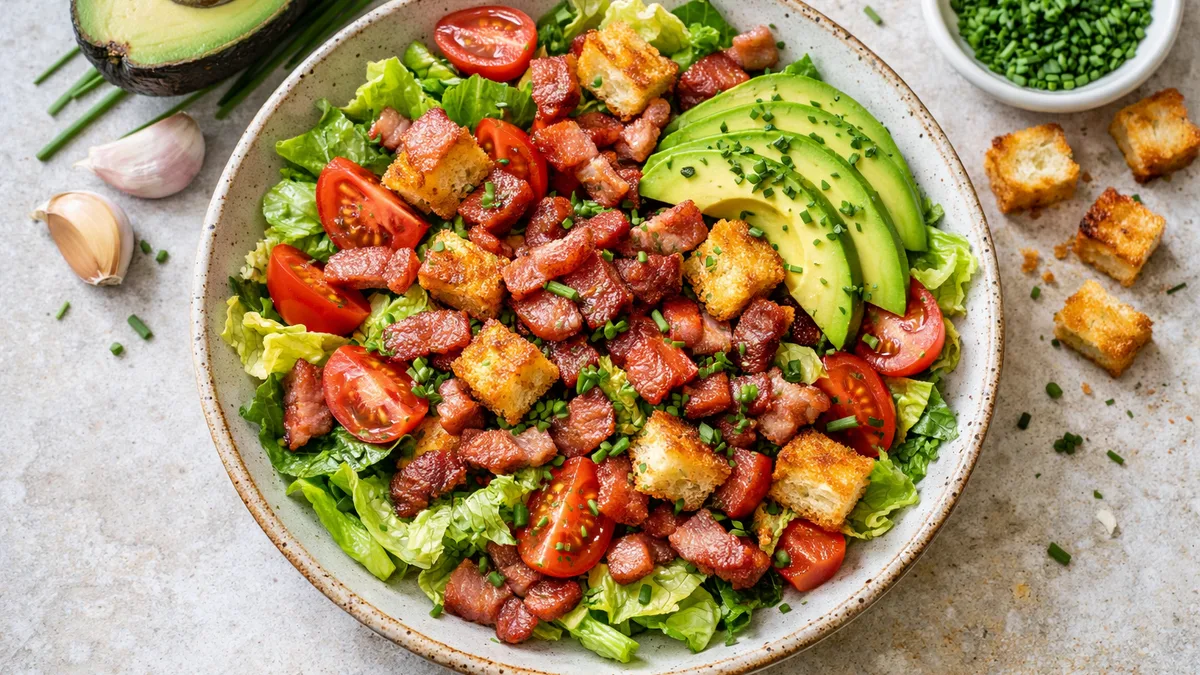 Salade BLT : lardons, tomate & sucrine