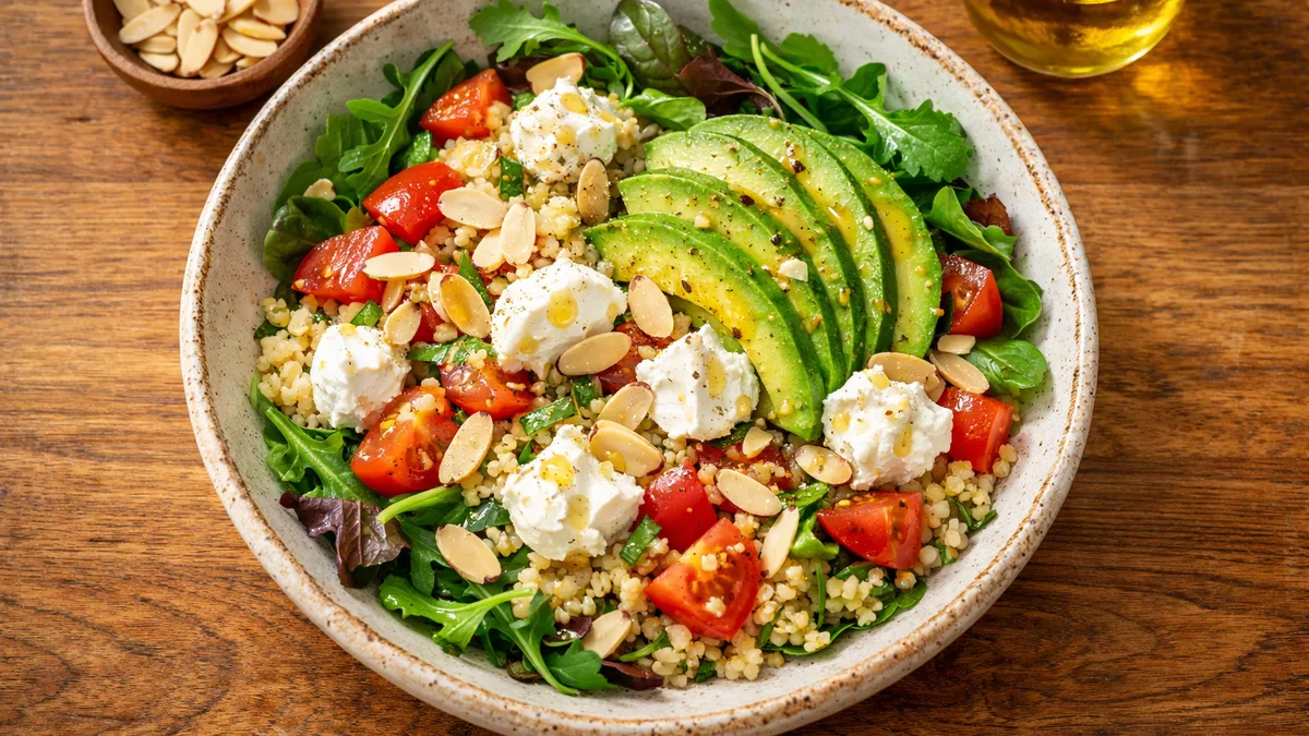 Salade boulgour, avocat & chèvre frais