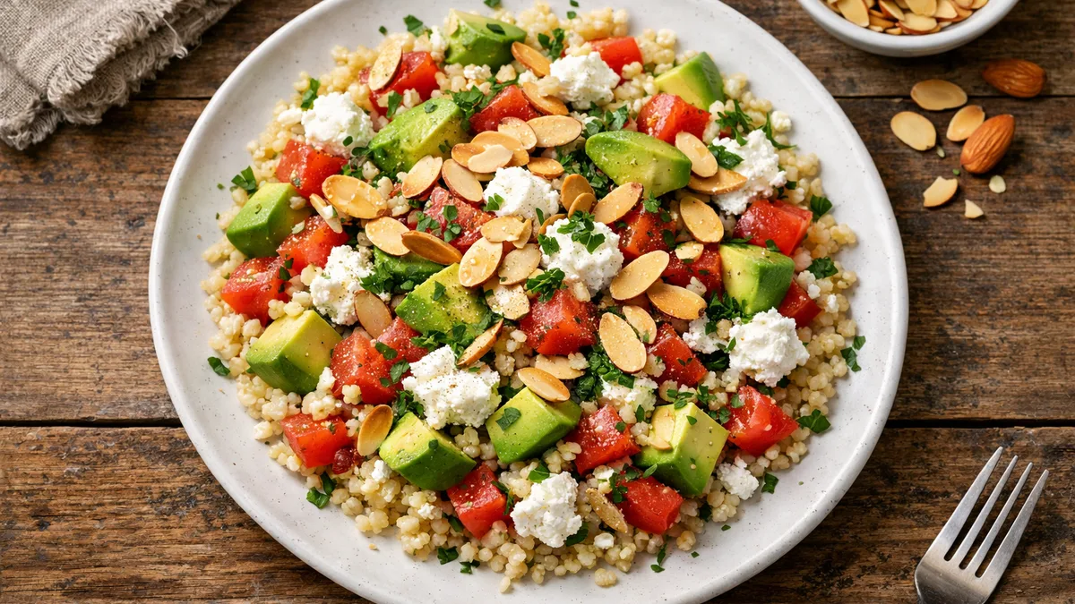 Salade boulgour, avocat & chèvre frais