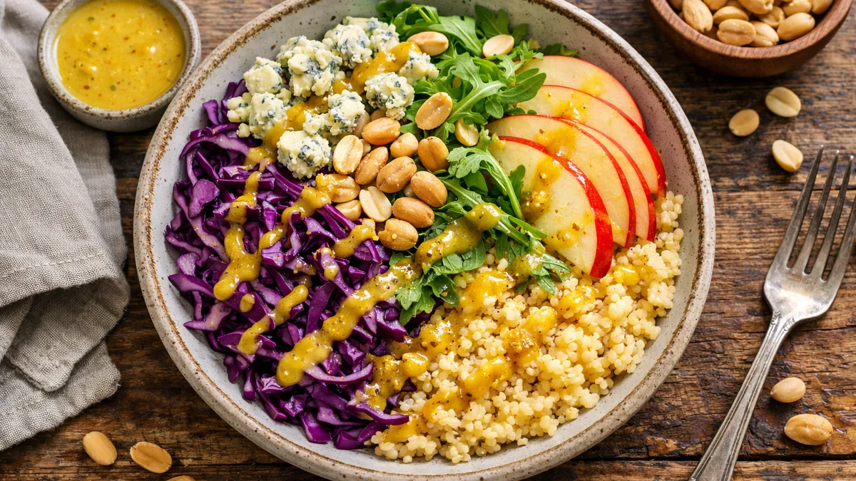 Salade hivernale de boulgour, chou rouge & pomme