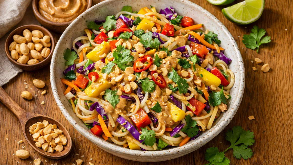 Salade de nouilles thaï à la mangue