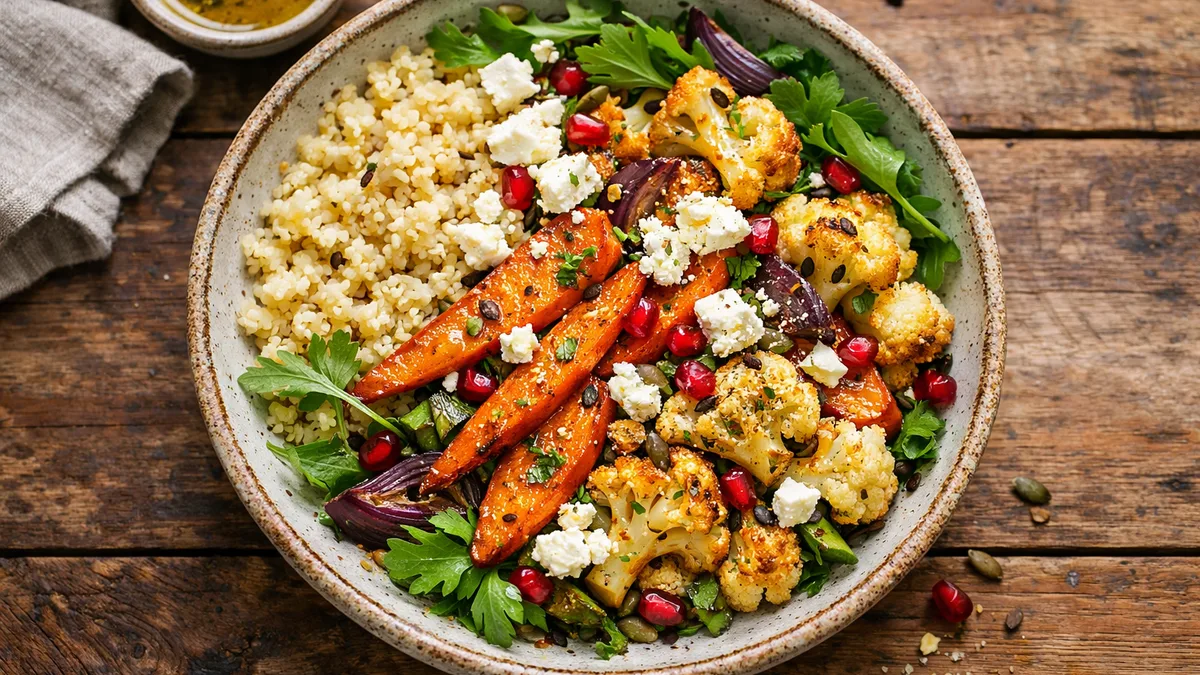 Salade orientale de légumes rôtis
