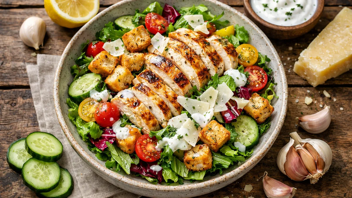 Salade au poulet grillé & son parmesan AOP