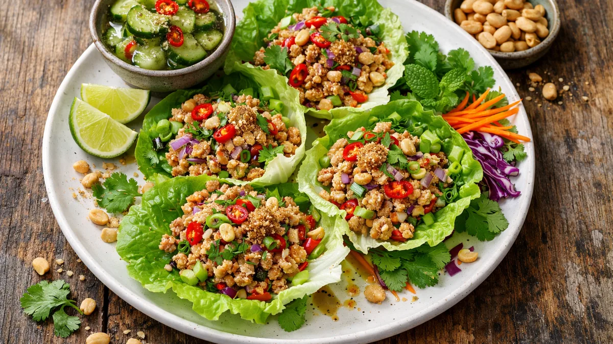 Salade thaïlandaise de poulet haché piquant