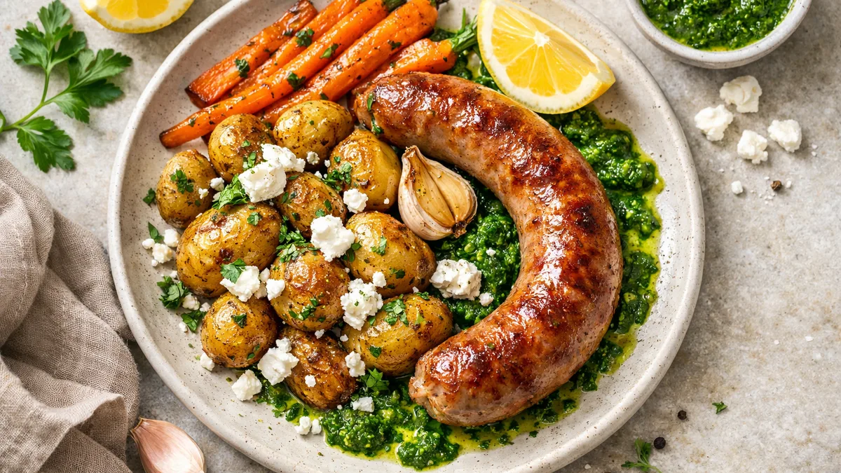 Saucisse de Toulouse & grenailles rôties