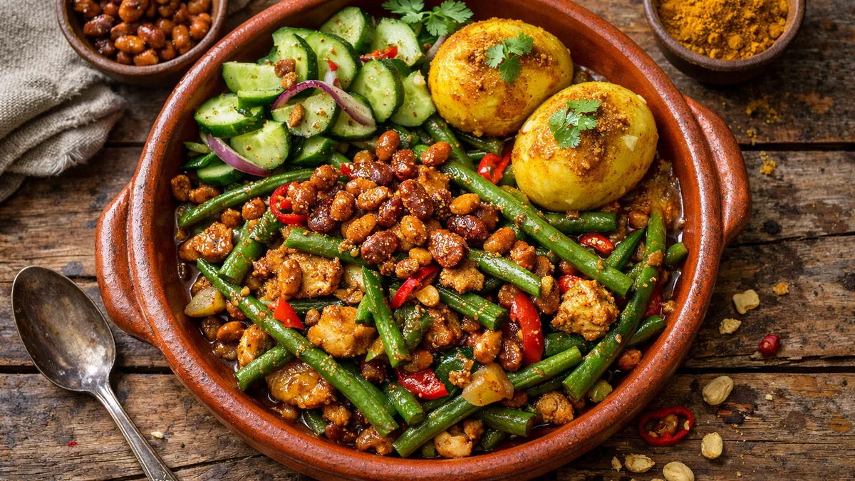 Sauté indonésien aux haricots verts