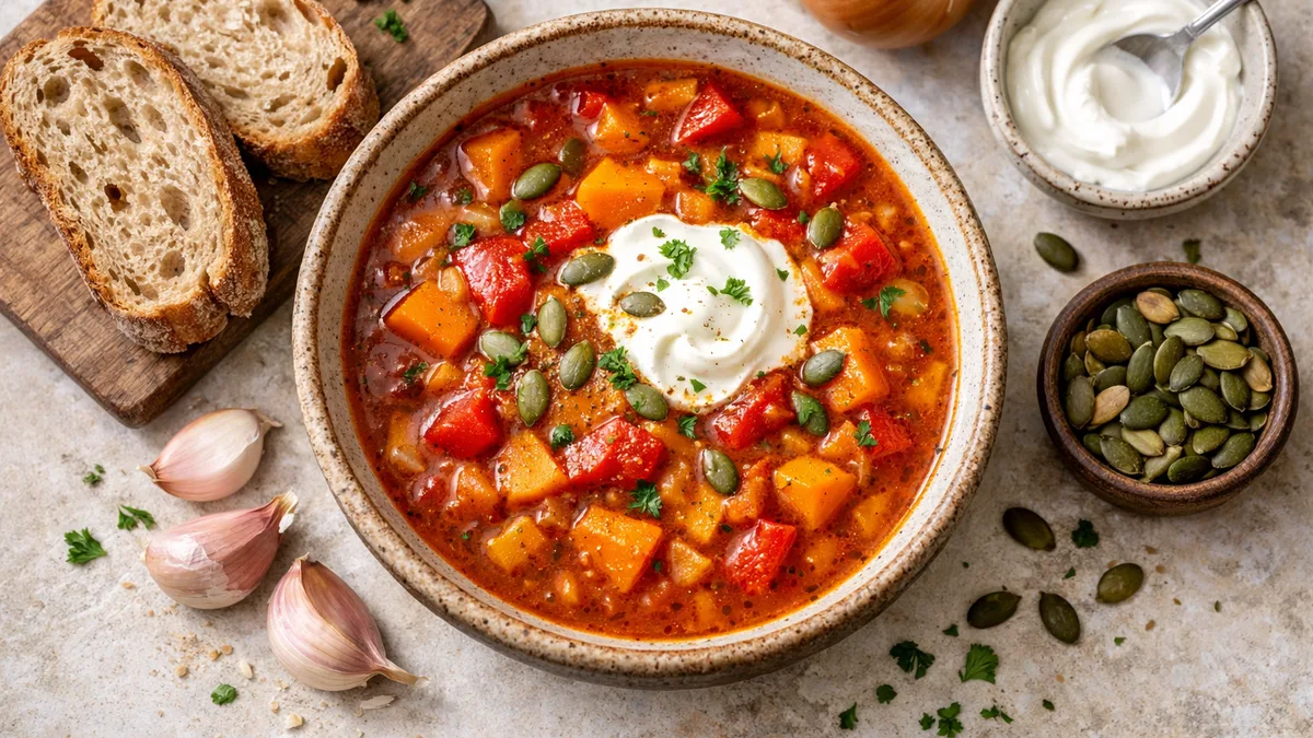 Soupe de poivron et patate douce