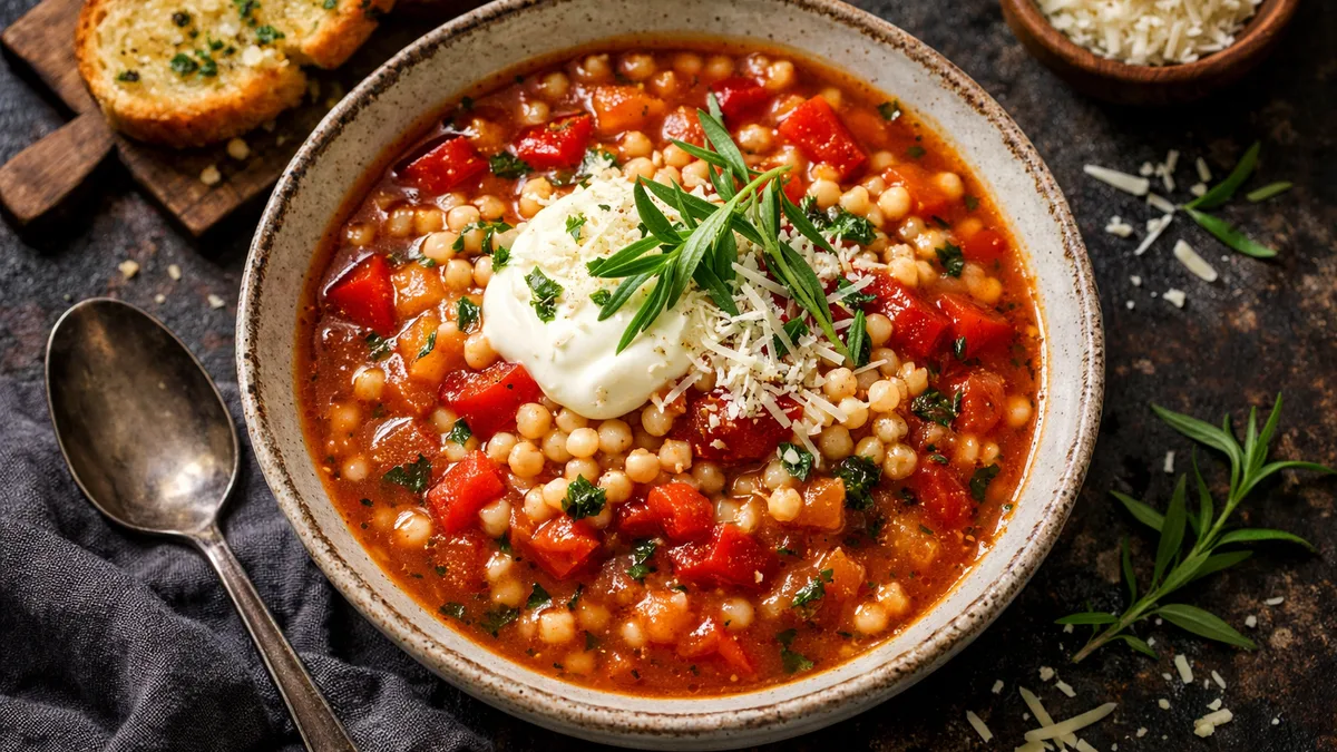 Soupe de tomates & poivron à l'estragon