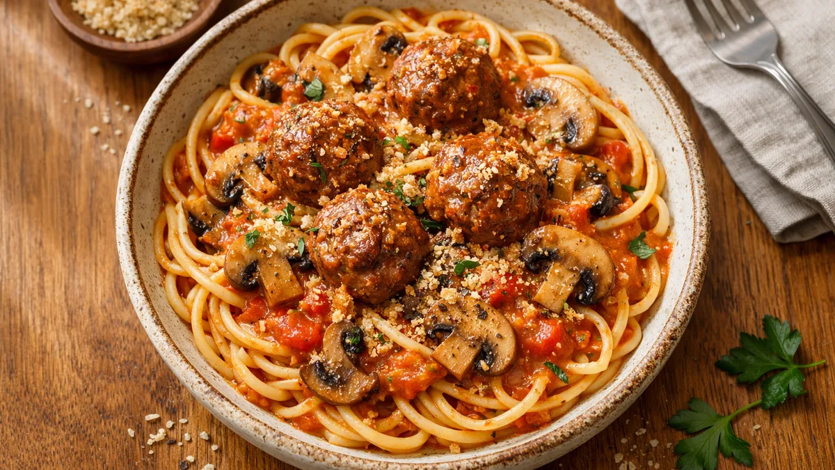 Spaghetti sauce tomate & boulettes de bœuf