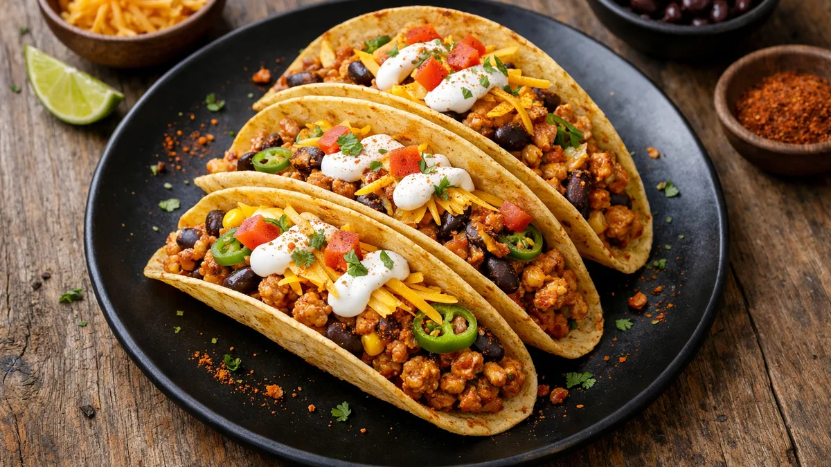 Tacos mexicains au poulet haché