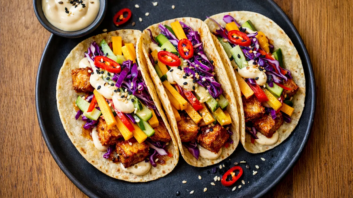 Tacos au tofu à la japonaise