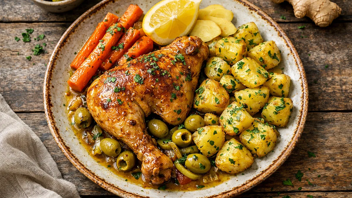 Tajine de poulet & olives à la marocaine