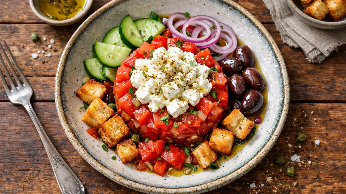Tartare de tomates & feta à la crétoise