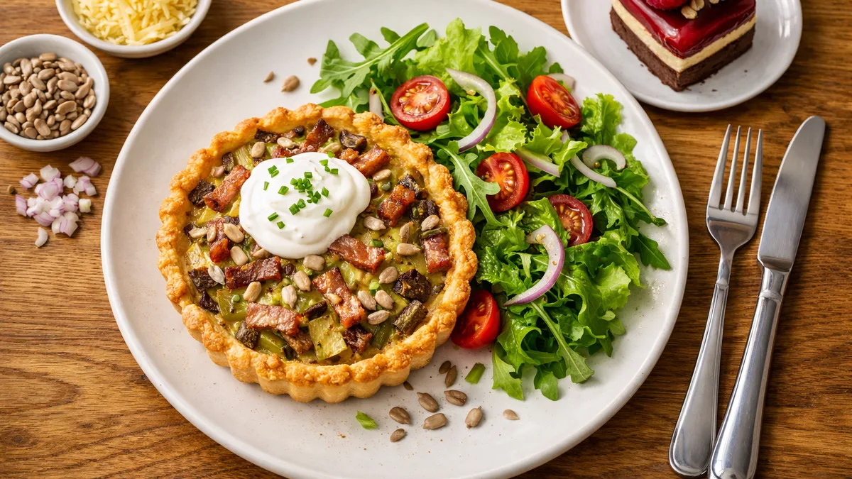 Tarte gourmande aux poireaux & lardons