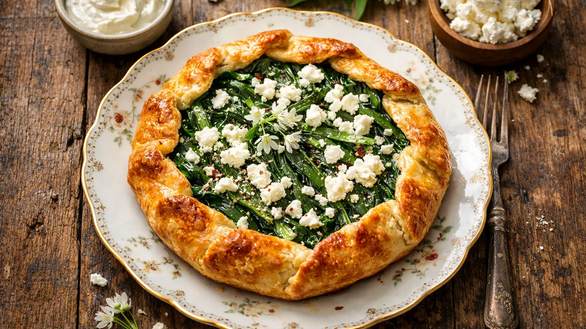 Tarte rustique à l'ail des ours