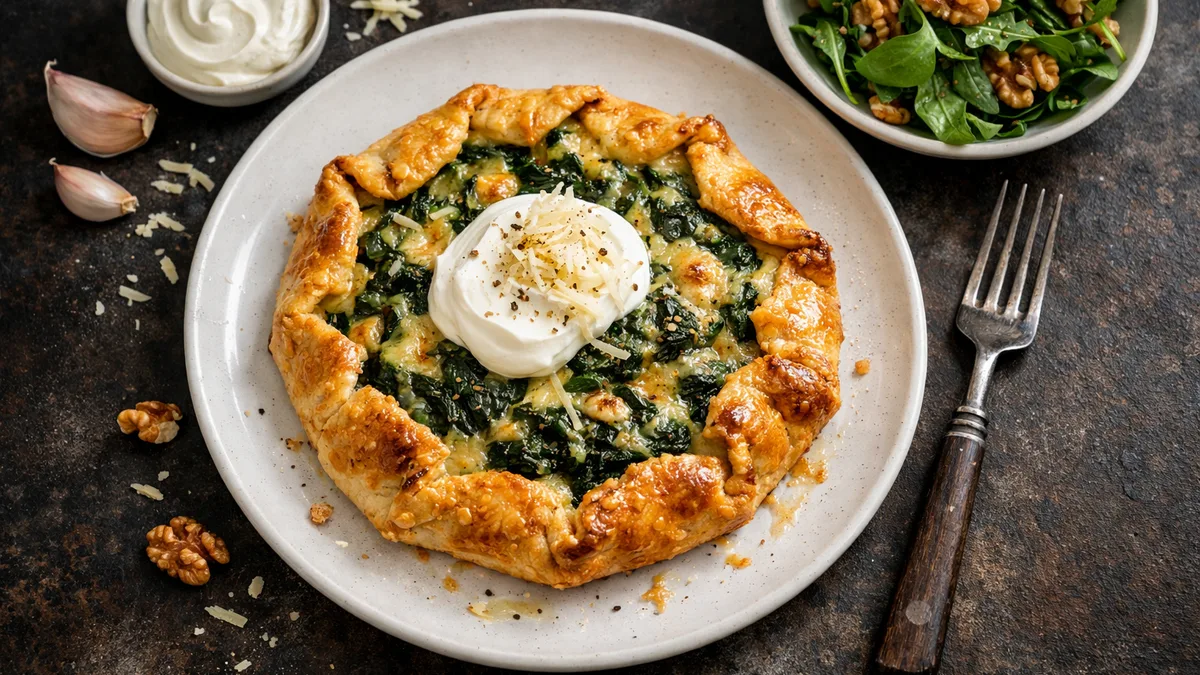 Tarte rustique gouda & épinards