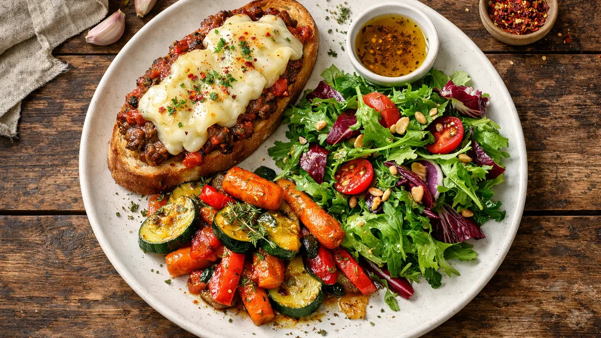 Tartine de bœuf haché & tomme fondue