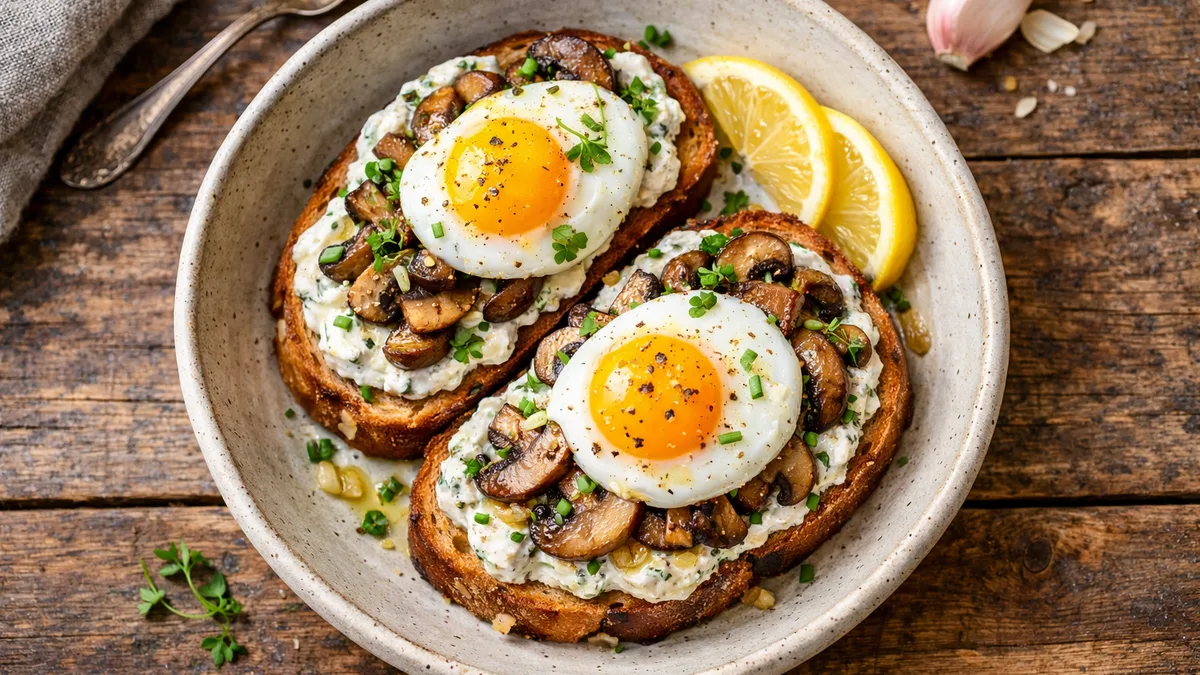 Tartines forestières & mascarpone aux herbes
